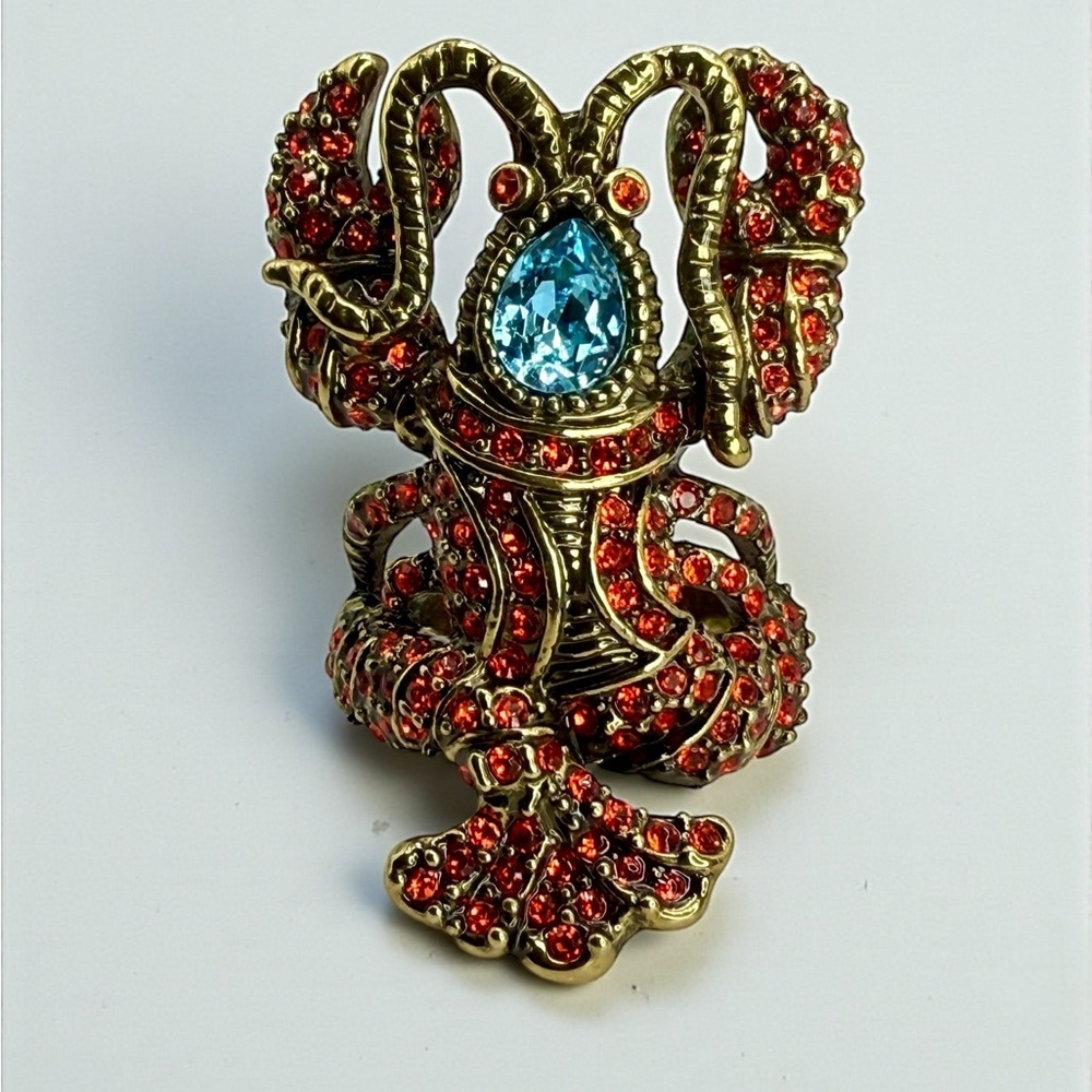 Authentic Heidi Daus “Lobster Tales” Crystal Lobster Ring – Size 8 Swarovski EUC - Picture 4 of 17